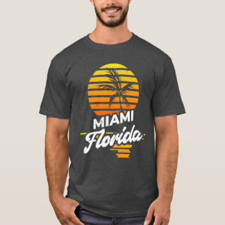 FL Miami Summer Vacation Palm Trees Retro Florida T-shirt