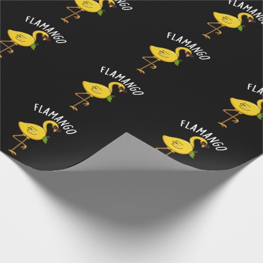 Fla-mango Grappige Flamingo Pun Donker BG Cadeaupapier (Hoek)