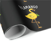 Fla-mango Grappige Flamingo Pun Donker BG Cadeaupapier (Rol Hoek)