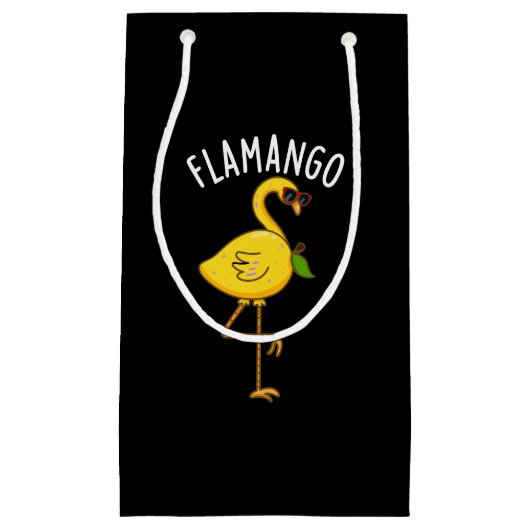 Fla-mango Grappige Flamingo Pun Donker BG Klein Cadeauzakje (Voorkant)