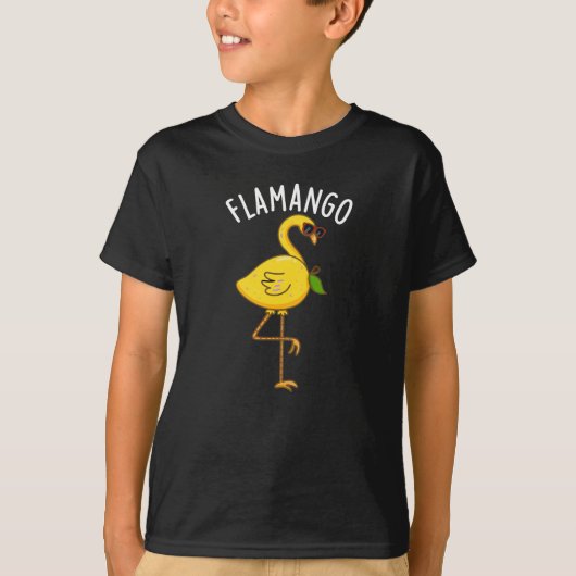 Fla-mango Grappige Flamingo Pun Donker BG T-shirt (Voorkant)