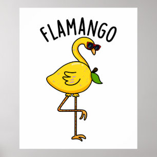 Fla-mango Grappige Flamingo Pun Poster