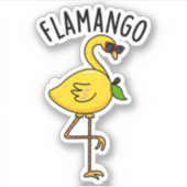 Fla-mango Grappige Flamingo Pun Sticker (Voorkant)