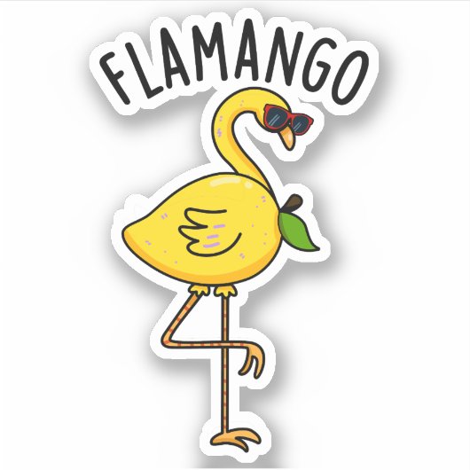Fla-mango Grappige Flamingo Pun Sticker (Voorkant)