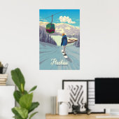 Flachau Sneeuwboarden Reisposter Poster (Thuiskantoor)
