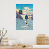 Flachau Sneeuwboarden Reisposter Poster (Keuken)
