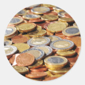 Fläche aus Euromünzen Ronde Sticker (Voorkant)