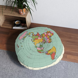 Flache Erde Karte Kissen - Einzigartiges Dekorativ Rond Kussen