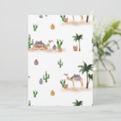 Flache Feiertagskarte Wüsten Kamele Feestdagenkaart (Staand voorkant)