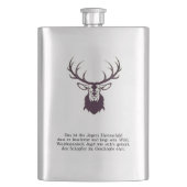 Flachmann mit Hirsch "Leitspruch" / Hip flask deer Flacon (Voorkant)