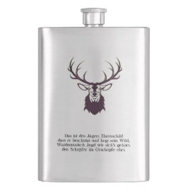 Flachmann mit Hirsch "Leitspruch" / Hip flask deer Flacon