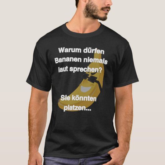 Flachwitz Banane die Platz Comic Design T-shirt (Voorkant)