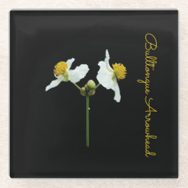 Flacon in zwarte keramische tegel glazen onderzetter