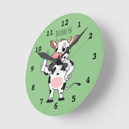 Flacon met baby-cartoon ronde klok (Hoek)