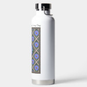 Flacon met geïsoleerd water met blauwe esters waterfles (Links)