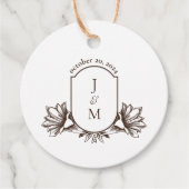  flacon-monogram-Crest Klassieke ronde Bedankjes Labels (Voorkant)