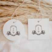  flacon-monogram-Crest Klassieke ronde Bedankjes Labels