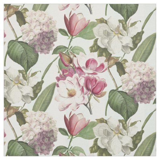  flaconroze Magnolias en hydrangeas Stof (Swatch)