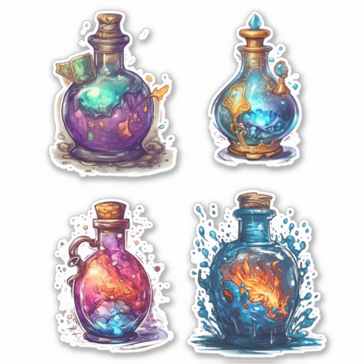 Flacons met magische Positie Sticker (Voorkant)