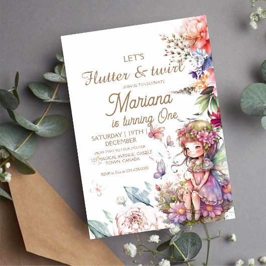 Fladder & draai Tuinfee Bloemenkabouter 1e Kaart