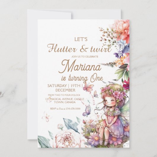 Fladder & draai Tuinfee Bloemenkabouter 1e Kaart (Voorkant)