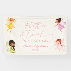 Fladder en Draai Betoverde Fee Baby Shower Spandoek