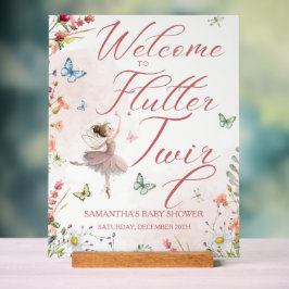 Fladder en Draai Magische Vleugels Baby Shower Acryl Bord