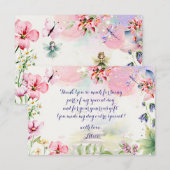 Fladder en dwarrel Sprookjestuin waterverf verjaar Bedankkaart (Voorkant / Achterkant)