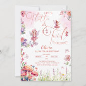 fladderen en dwarrelen fee eerste verjaardag kaart (Voorkant)