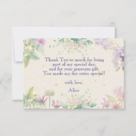 Fladderen en dwarrelen Waterverf sprookjestuin ver Bedankkaart