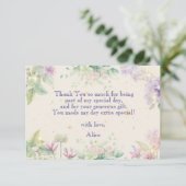 Fladderen en dwarrelen Waterverf sprookjestuin ver Bedankkaart (Staand voorkant)