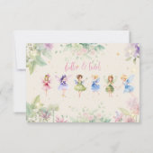 Fladderen en dwarrelen Waterverf sprookjestuin ver Bedankkaart (Achterkant)