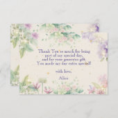 Fladderen en dwarrelen Waterverf sprookjestuin ver Bedankkaart (Voorkant / Achterkant)