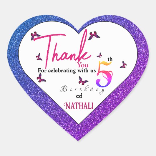 fladderend plezier hart sticker (Voorkant)