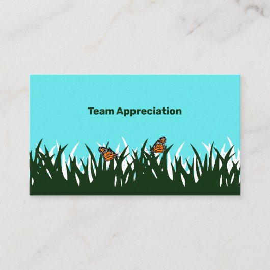 🦋🌿fladderende Bedankt: Team Appreciation Lawn Ca Visitekaartje (Voorkant)