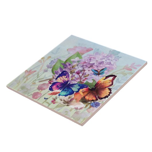 Fladderende Bloesems Tegeltje (Zijkant)