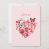 fladderende liefde | Aangepaste tekst en naam Feestdagenkaart (Voorkant)