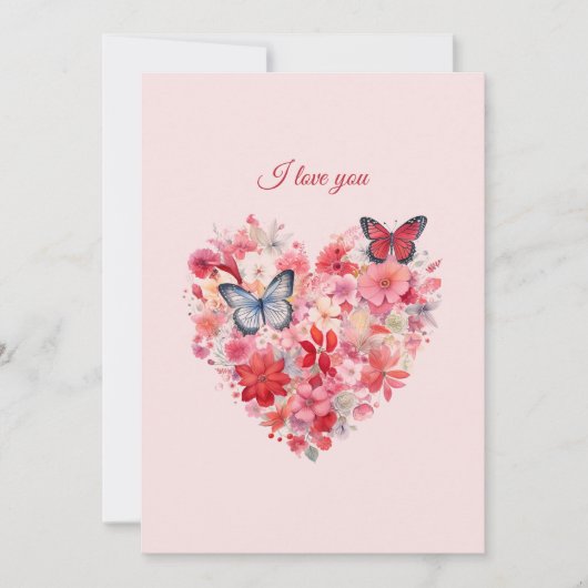 fladderende liefde | Aangepaste tekst en naam Feestdagenkaart (Voorkant)