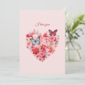 fladderende liefde | Aangepaste tekst en naam Feestdagenkaart (Staand voorkant)