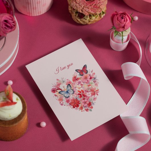 fladderende liefde | Aangepaste tekst en naam Feestdagenkaart