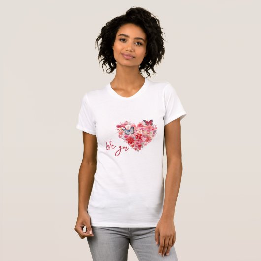 fladderende liefde | Ik hou van je T-shirt (Voorkant volledig)