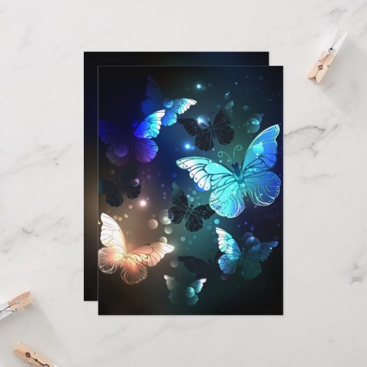 Fladderende Nachtvlinder Kaart (Voorkant / Achterkant in situ)