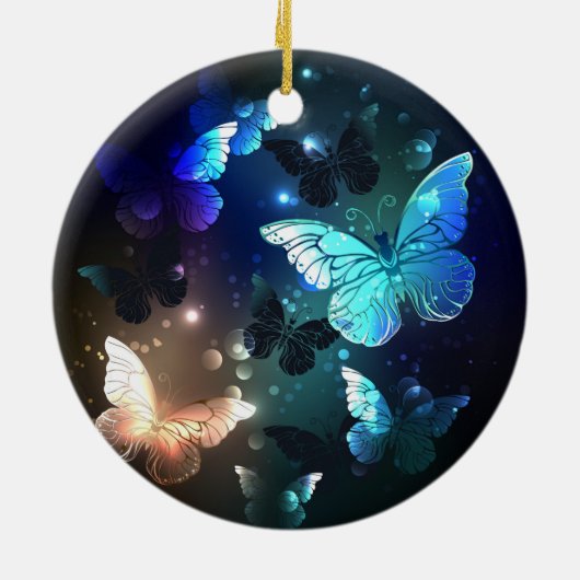 Fladderende Nachtvlinder Keramisch Ornament (Achterkant)