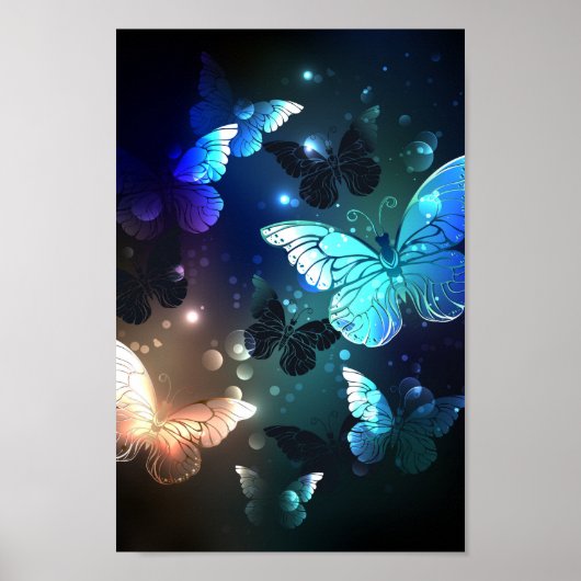 Fladderende Nachtvlinder Poster (Voorkant)