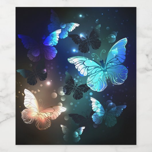 Fladderende Nachtvlinder Wijn Etiket (Enkel label)