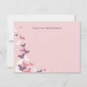 Fladderende Vlinders Platte Bedankkaartjes Notitiekaartje (Voorkant)