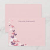 Fladderende Vlinders Platte Bedankkaartjes Notitiekaartje (Voorkant / Achterkant)