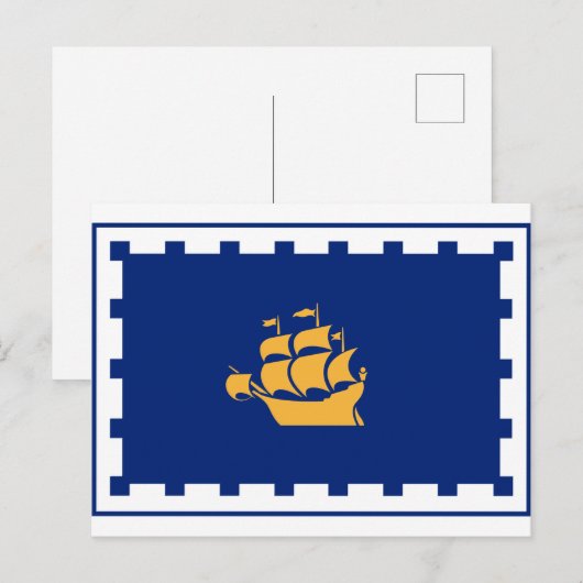 FlaFlag van het Briefkaart van de stad Quebec (Voorkant / Achterkant)