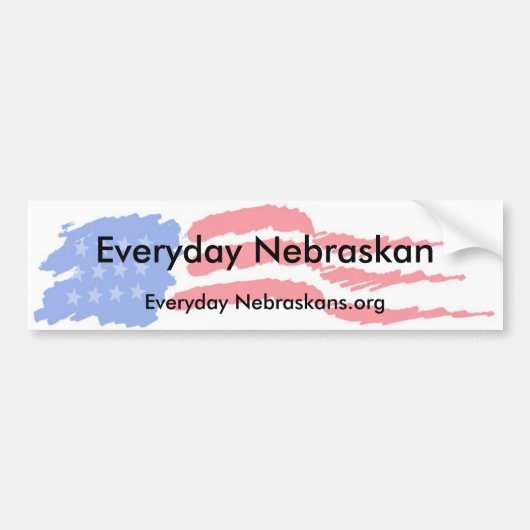 flag4, Alleday Nebraskan, Dagelijkse Nebraskans.or Bumpersticker (Voorkant)