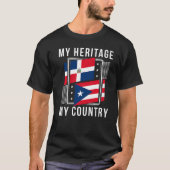 Flag 1 op het Puerto Ricaanse en Dominicaanse erfg T-shirt (Voorkant)